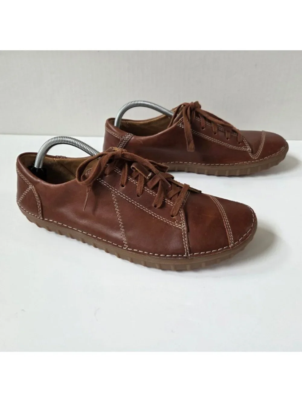 Clarks Shoes Mens 11 Brown Leather Maxton Park Lace Up Comfort Oxfords Preppy
